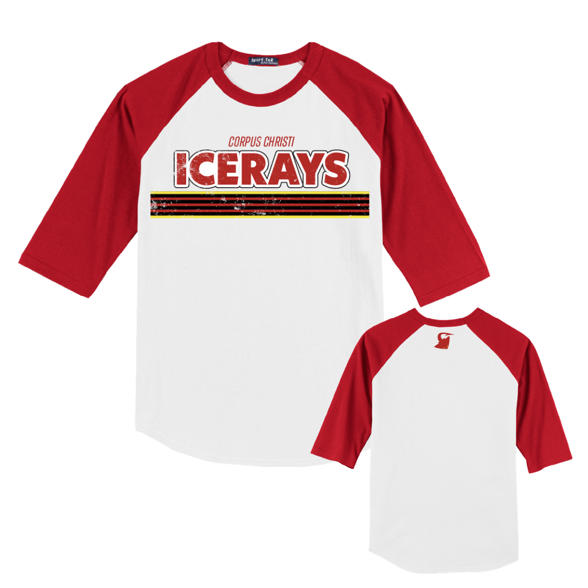 Corpus Christi IceRays Vintage Raglan T-Shirt Red/White Double