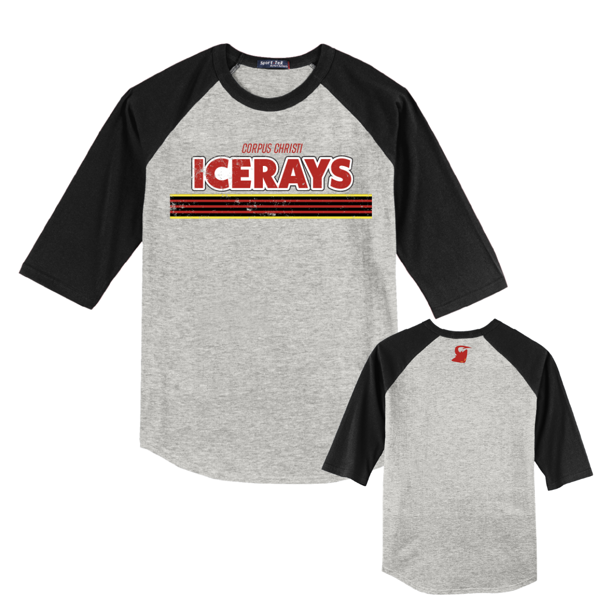Corpus Christi IceRays Vintage Raglan T-Shirt Heather Grey/Black Double