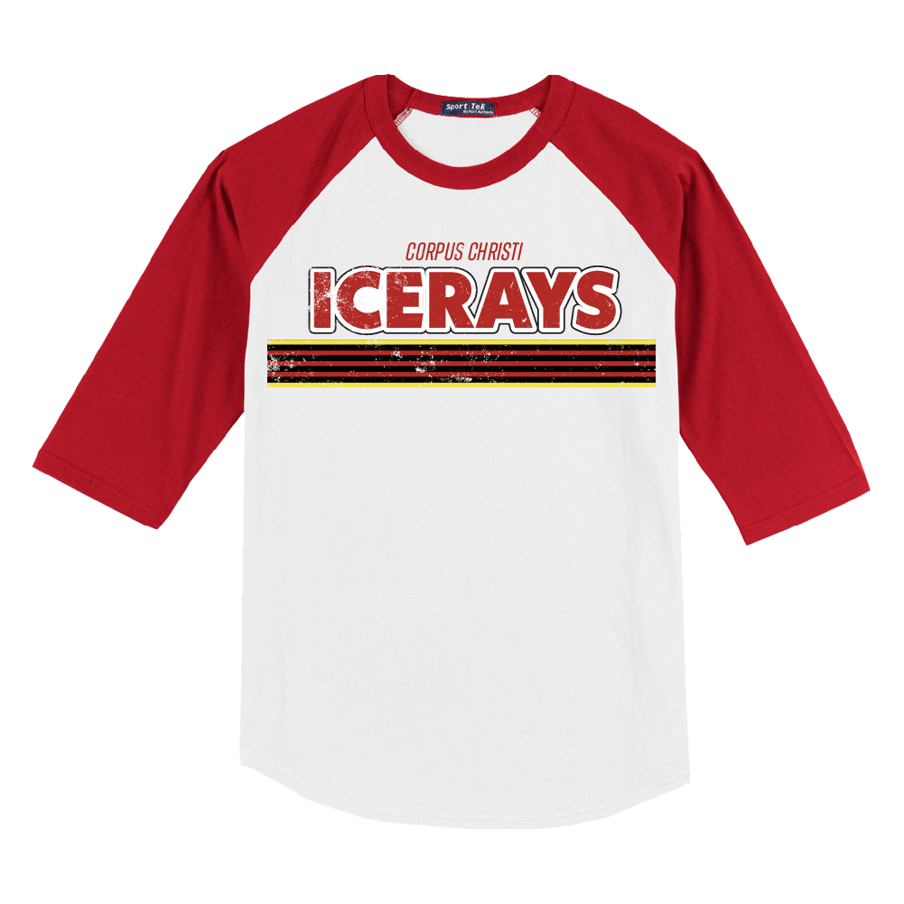 Corpus Christi IceRays Vintage Raglan T-Shirt Red/White Front