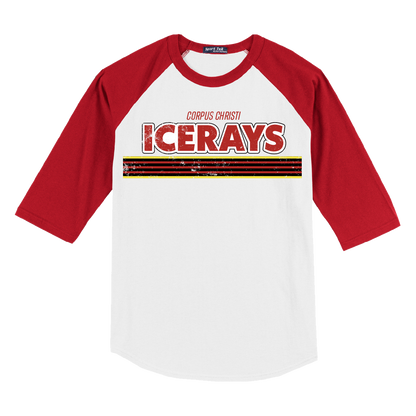 Corpus Christi IceRays Vintage Raglan T-Shirt Red/White Front
