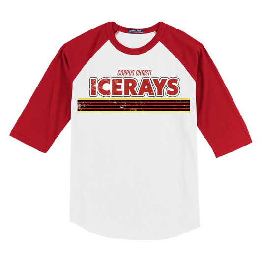 Corpus Christi IceRays Vintage Raglan T-Shirt Red/White Front