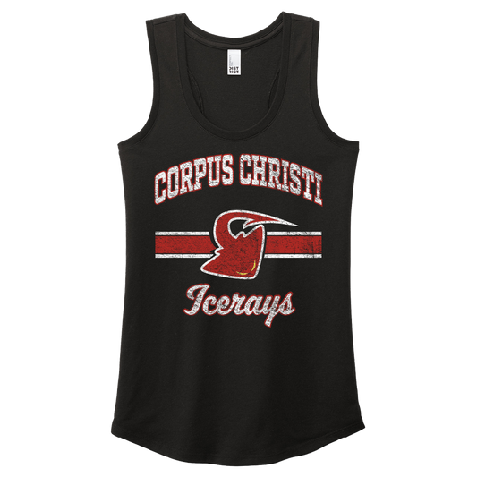 Corpus Christi IceRays Womens Retro Stripe Tank Black