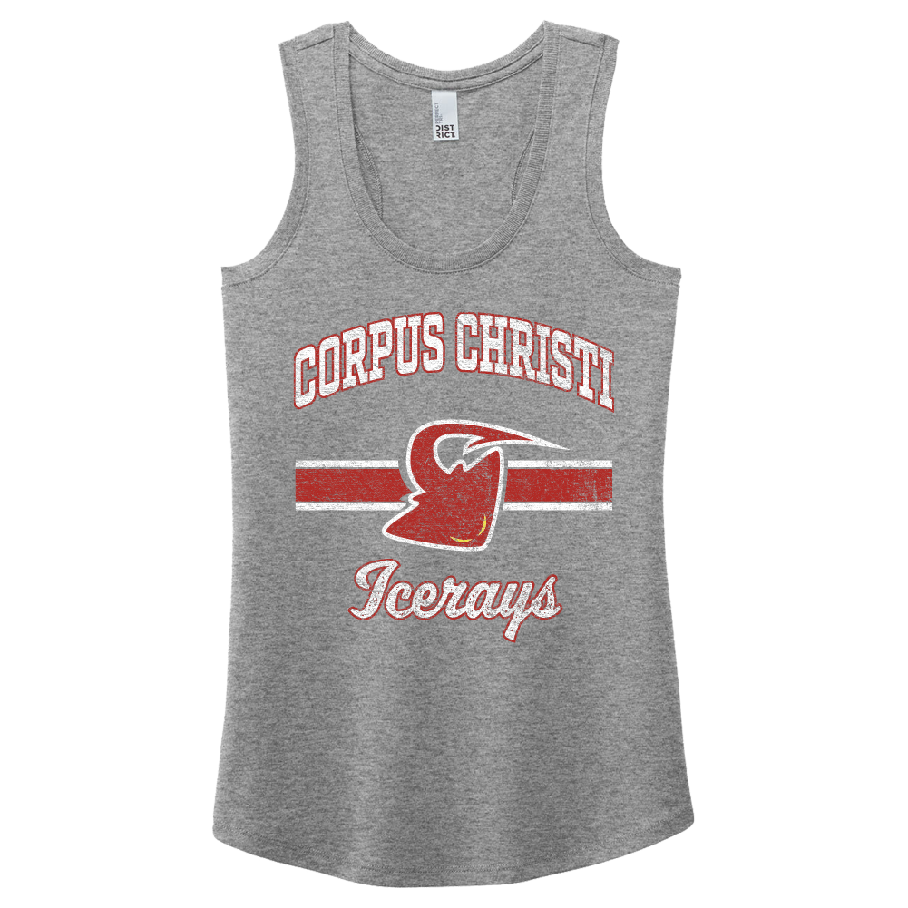 Corpus Christi IceRays Womens Retro Stripe Tank Grey Frost