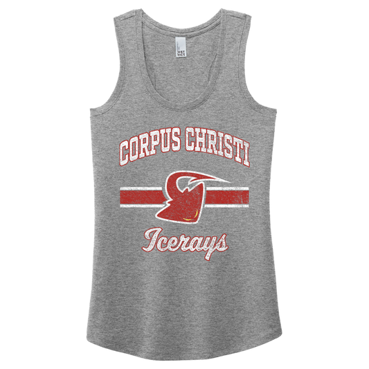 Corpus Christi IceRays Womens Retro Stripe Tank Grey Frost