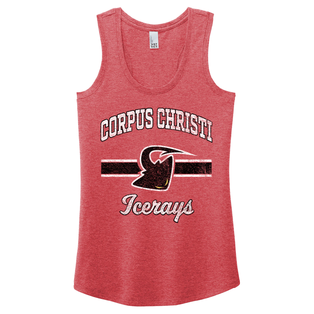 Corpus Christi IceRays Womens Retro Stripe Tank Red Frost